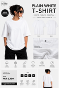 Essential Plain White Cotton T-Shirt for Women | Premium Everyday T